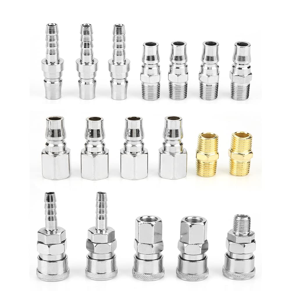 Luftanschluss, 18 Stück 1/4" Luftleitungsanschlüsse Luftleitungsanschlüsse Druckluftschlauch-Kompres