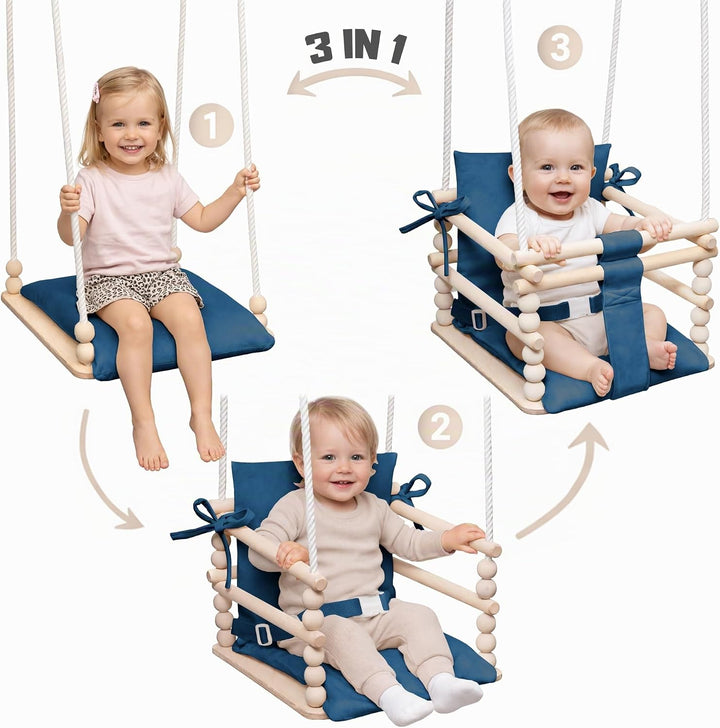 MAMOI® Babyschaukel, Schaukel Indoor, Holzschaukel für Baby und Kinder, Kinderschaukel, Schaukeln au