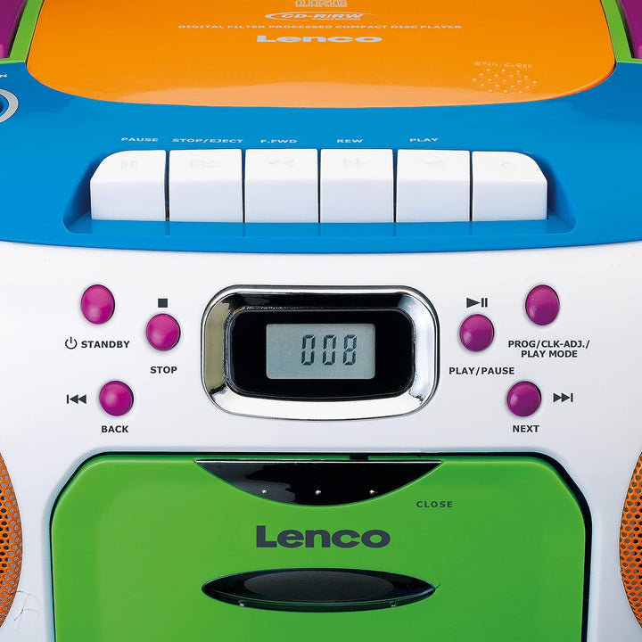 Lenco SCD-971 -Kinderradio - Kassettenradio mit CD - CD-Radio - Kassettenplayer - Stereo Lautspreche