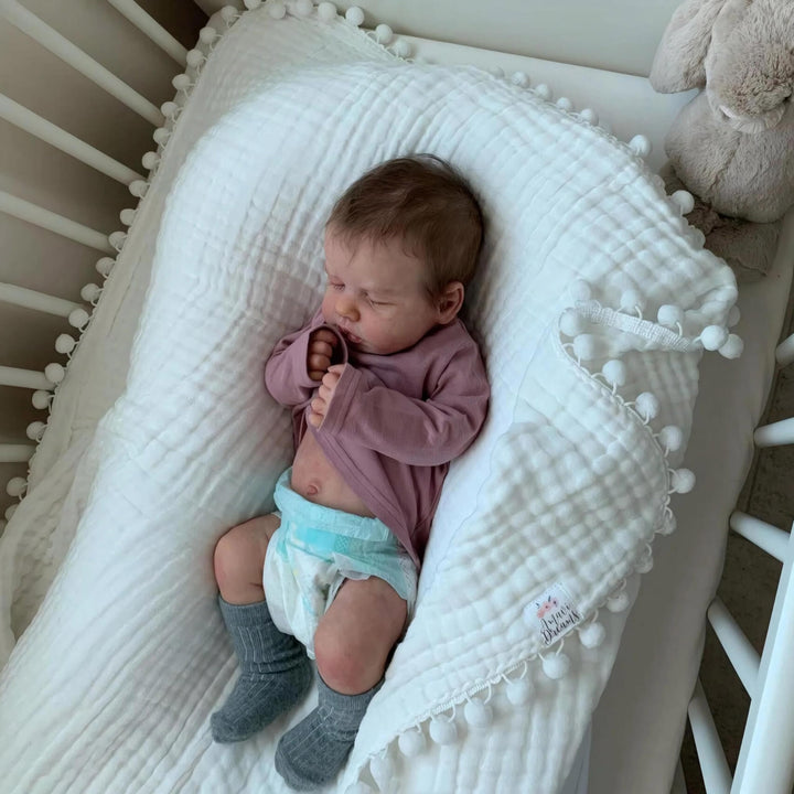 Zero pam Reborn Baby Vollsilikon Lebensecht Junge, 50CM Reborn Baby Junge Silikon Puppe Mit Haaren,
