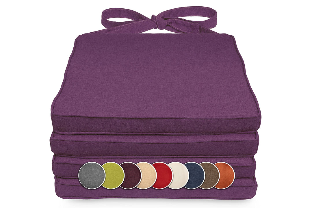 sunnypillow 4er Set Stuhlkissen 40 x 45 x 5cm | Polsterauflage Auflage für Stühle/Rattanstühle | Stu