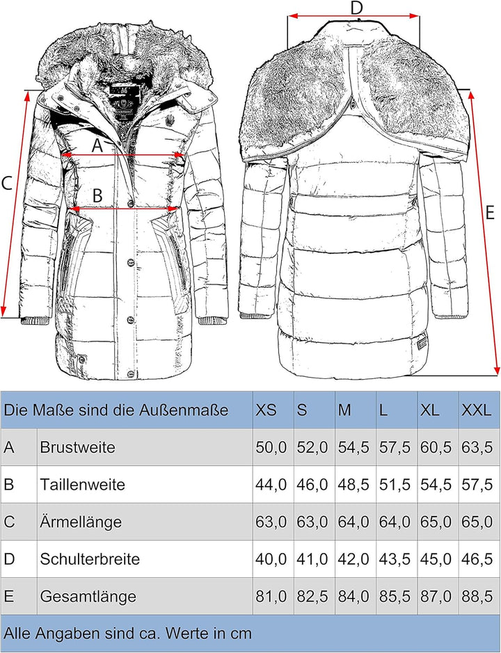 MARIKOO Damen Warmer Winter Steppmantel mit Kapuze Lieblings Jacke XS-XXL XS Rusty Cinnamon, XS Rust