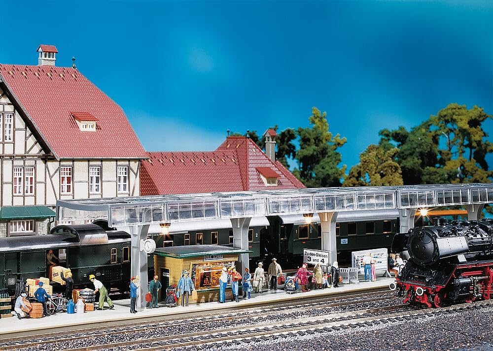 FALLER 120188 - Bahnsteig mit Kiosk, 53 mm