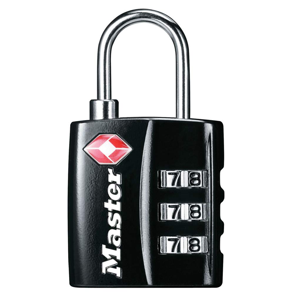 Master Lock 4680DBLK TSA Accepted Luggage Lock, Black, Pack of 1 1-Pack, 1-Pack