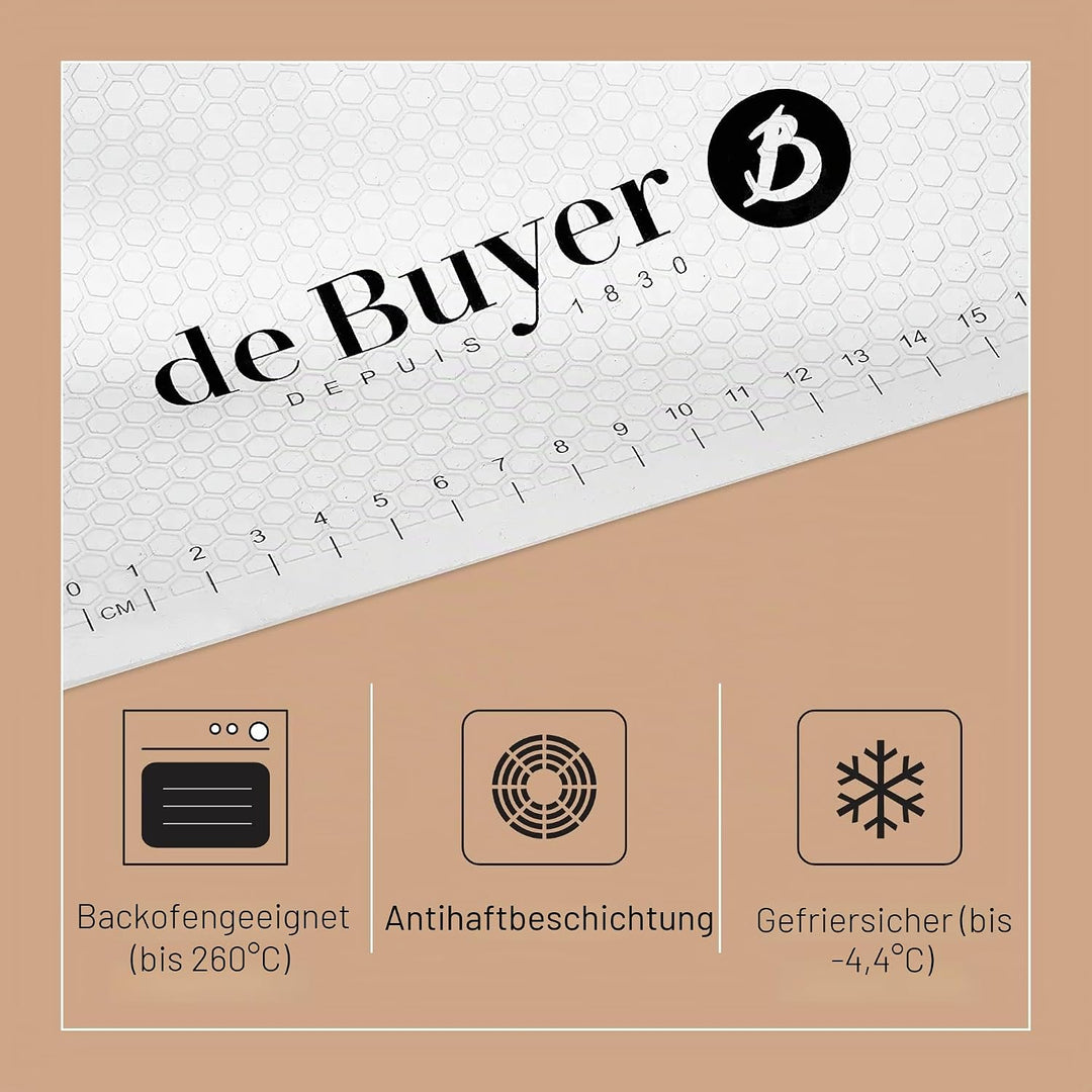DE BUYER Backmatte, Silikon, grau, 27.9 x 20.1 x 10.9 cm