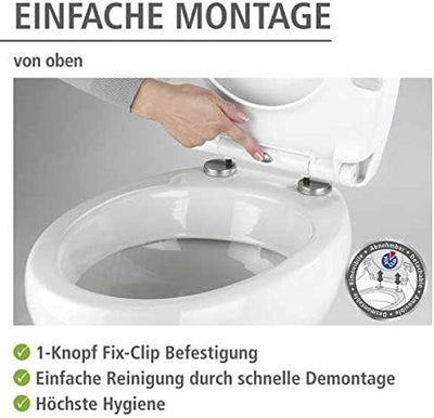 WENKO WC-Sitz Rope mit Relief, Strukturierte Oberfläche, Toilettendeckel mit Absenkautomatik, aus br