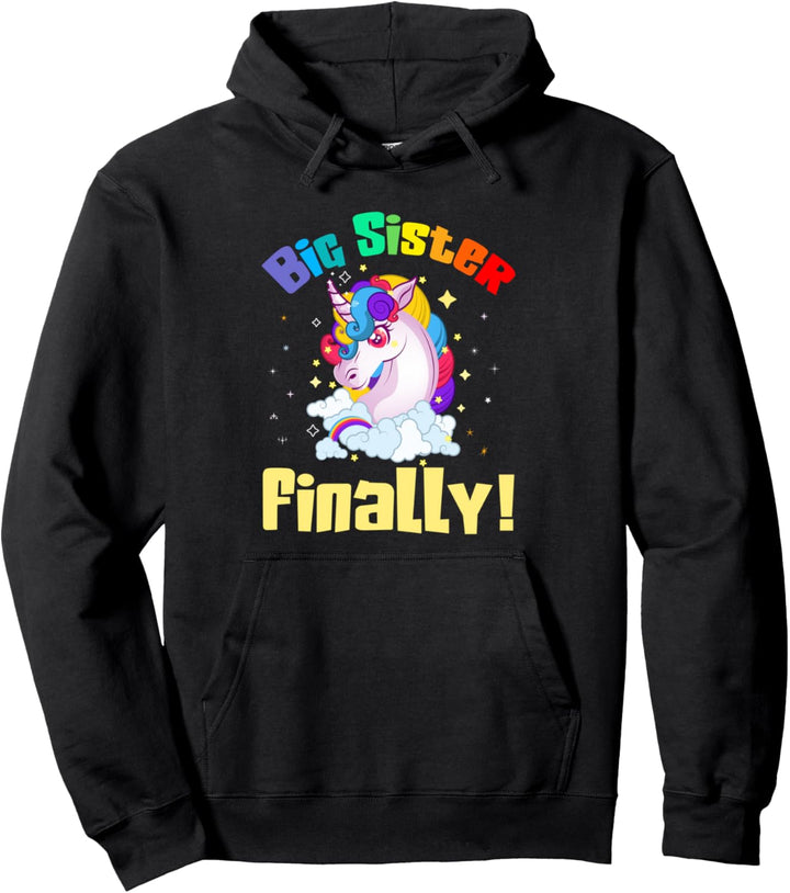 Big Sister Endlich Einhorn Familie Stolz Schwester Pullover Hoodie