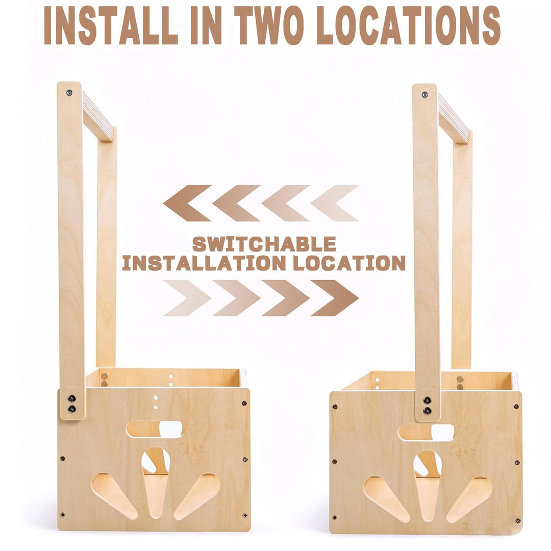 Holz Babyparty Kiste mit Griff, Baby Geschenk Korb mit 5 Kleiderbügeln, Dekorative Baby Aufbewahrung