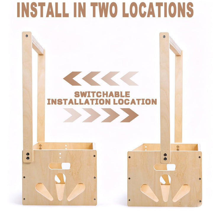 Holz Babyparty Kiste mit Griff, Baby Geschenk Korb mit 5 Kleiderbügeln, Dekorative Baby Aufbewahrung