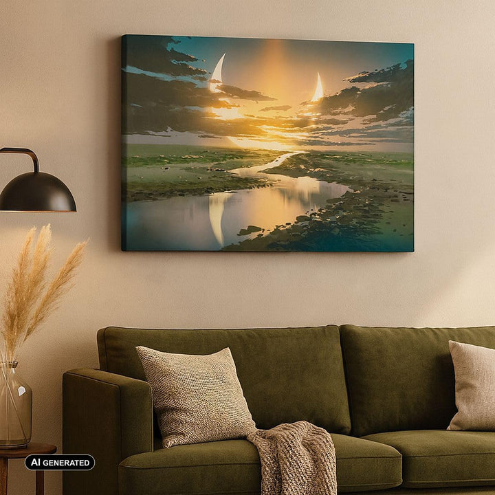 ARTTOR Bilder auf Leinwand natur natur Leinwandbild mit Rahmen 70x50cm Wandbilder Dekoration Wohnzim