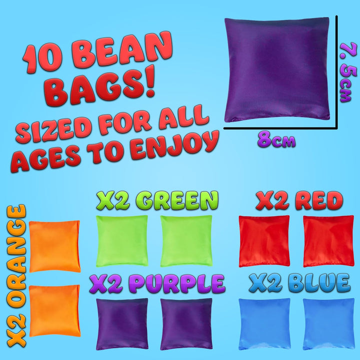 KreativeKraft Cornhole Säckchen, 10er- oder 20er-Pack Bunte Bean Bags - Outdoor Spiele für Kinder 10