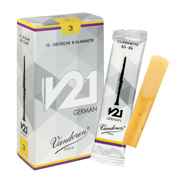 Vandoren CR863 V21 German Klarinetten Blätter, 10 Einheiten, Stärke 3 Strength : 3, Strength : 3