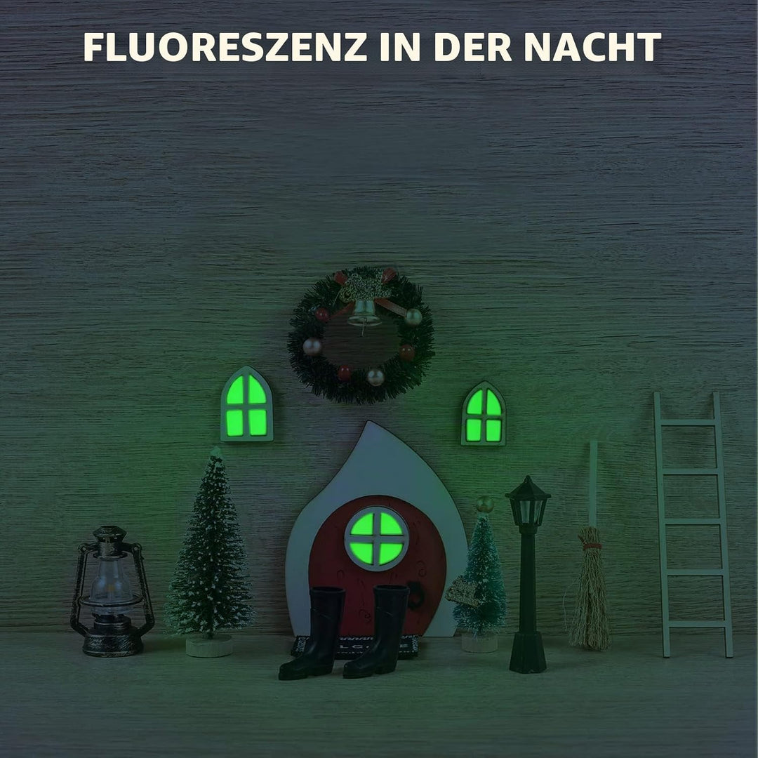 Wichtel Zubehör Weihnachten, 12 PCS Wichteltür Zubehör, Miniatur Wichtel Zubehör, Nachts Leuchtende
