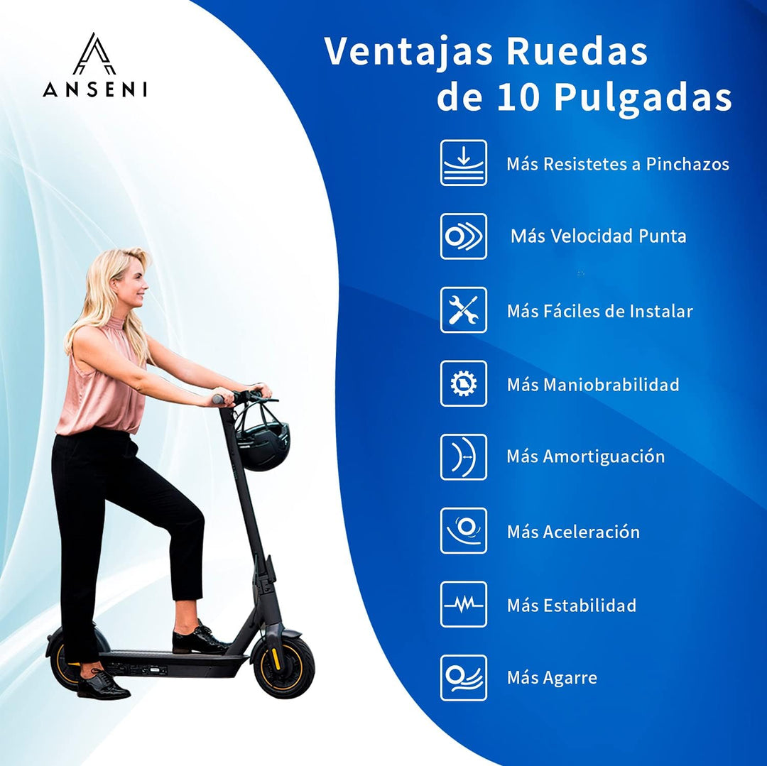 ANSENI Kit Laufrad Wanda 10 Zoll Kompatibel für Xiaomi M365,Pro Ersatz für Elektroroller, Laufrad, 1