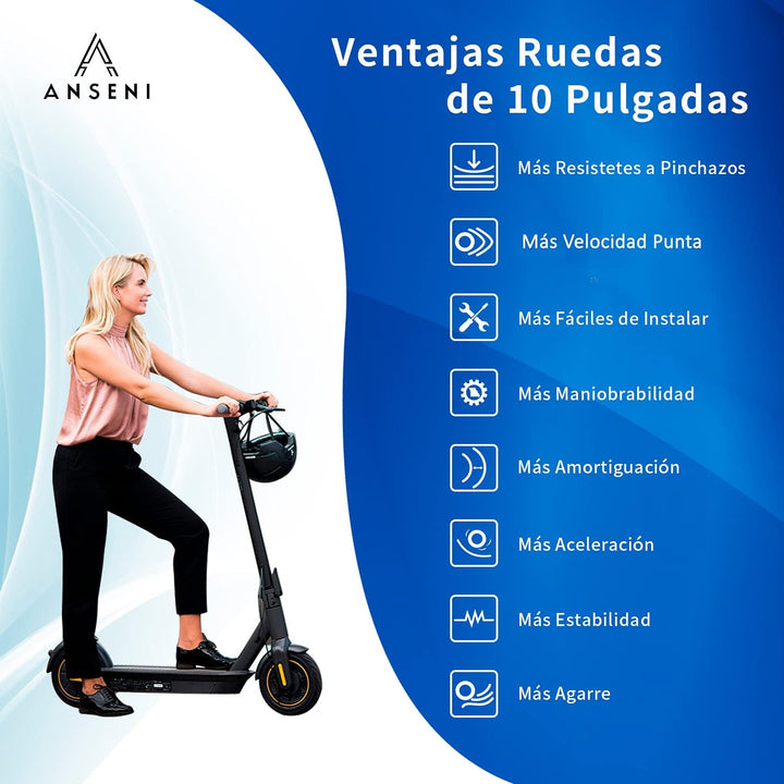ANSENI Kit Laufrad Wanda 10 Zoll Kompatibel für Xiaomi M365,Pro Ersatz für Elektroroller, Laufrad, 1