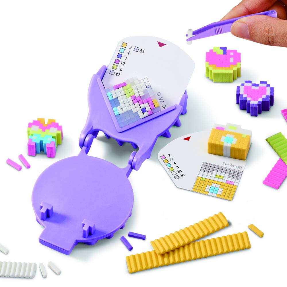 Bandai – Pretty Pixels – Krazy Pixels – Radiergummi-Fabrik – Luxus-Set – Basteln – 38531 SET DELUXE,