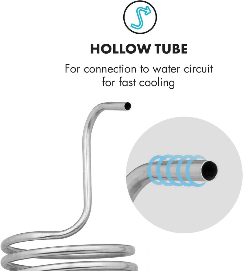 Klarstein Chiller Eintauchkühler - Wasserkühlspirale, Würzekühler, schnelle Abkühlung der Biermaisch