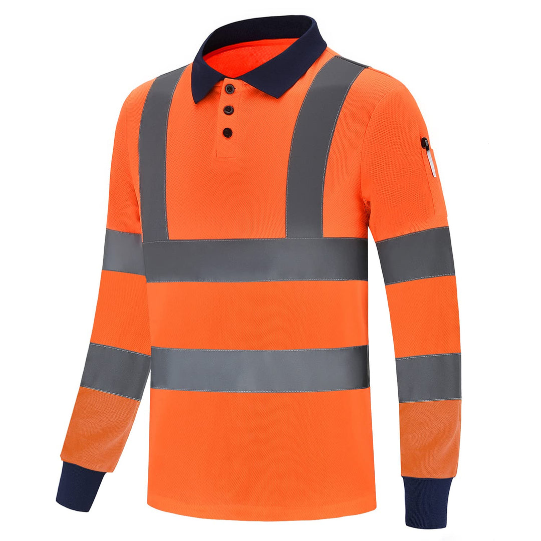 Warnschutz Polo T-Shirt Warnschutzshirt Langarm Warnshirt sicherheits polohemd Langarm Langarm XS Eu