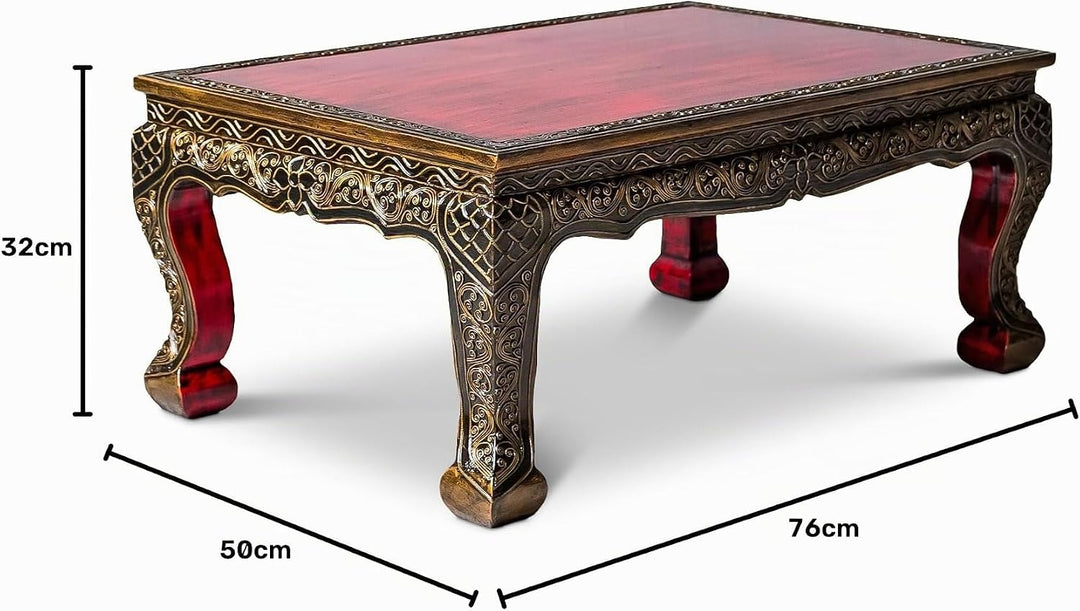 livasia Opiumtisch, asiatischer Beistelltisch in Glasmosaik Design, 76x50cm, Couchtisch (Handarbeit)