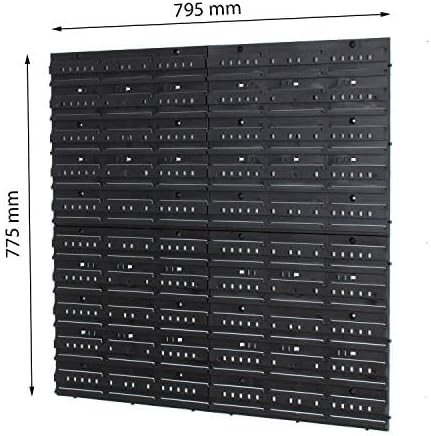 Box mit Deckel + Wandregal 80 x 80 cm, Stapelboxen Schüttenregal Sichtlagerkästen Lagersystem… (Blau