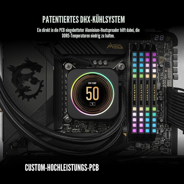 Corsair DOMINATOR PLATINUM RGB DDR5 RAM 64GB (4x16GB) 6200MHz CL32 Intel XMP iCUE Kompatibel Compute