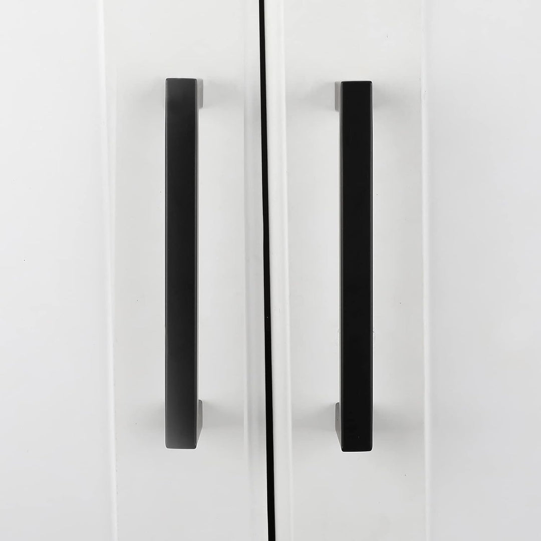 15 Stück Schwarz Möbelgriff Edelstahl Stangengriff Relinggriffe LSJ12BK224 Bohrlochabstand 224mm Küc