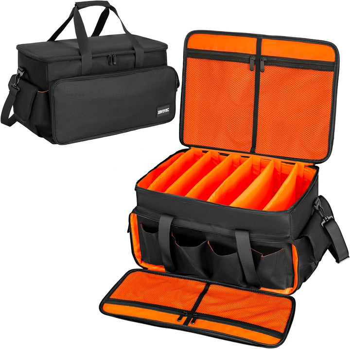 OUUTMEE DJ Tasche, Cable File Bag, Gig Bag, Abnehmbarer Gepolsterter Unterseite und Teilern, für pro