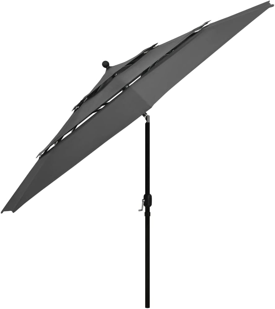 vidaXL Sonnenschirm mit Aluminium-Mast 3-lagig Ampelschirm Gartenschirm Marktschirm Strandschirm Kur