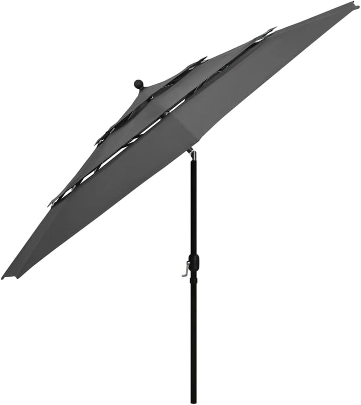 vidaXL Sonnenschirm mit Aluminium-Mast 3-lagig Ampelschirm Gartenschirm Marktschirm Strandschirm Kur