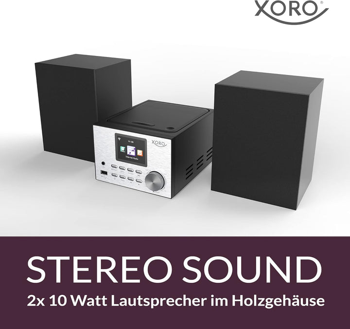 XORO HMT 500 PRO V2 - Mikro Stereoanlage (Internet-/DAB+/UKW-Radio, CD Player, Bluetooth, USB Mediap