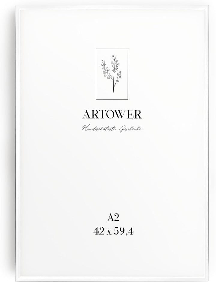 Artower® Bilderrahmen Weiss Metall Dünner Rahmen für DIN A2 42 x 59,4 cm | Posterrahmen Gross Collag