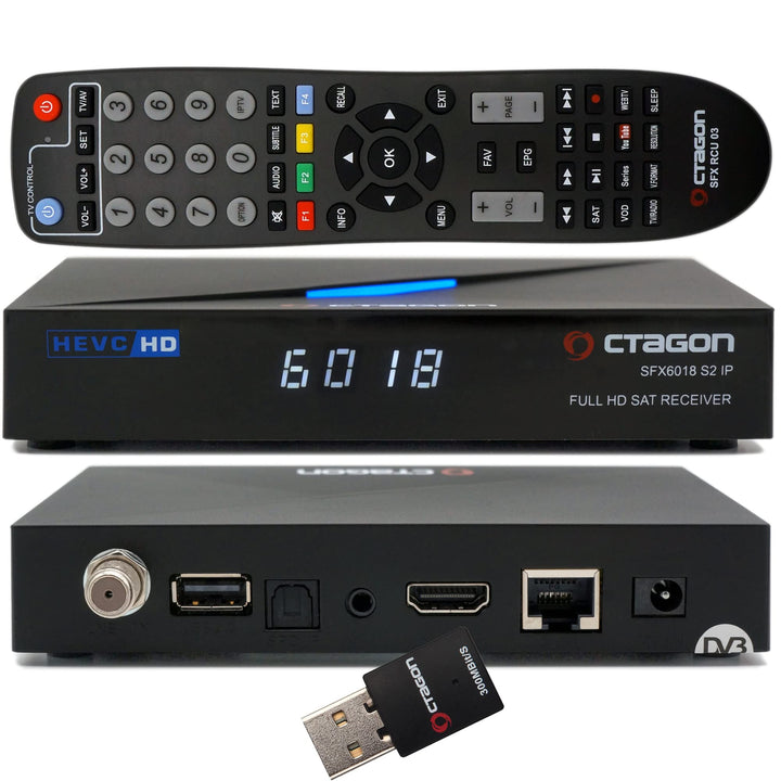 OCTAGON SFX6018 S2+IP 1x DVB-S2 HD H.265 HEVC, E2 Linux Smart Receiver, Satelliten Receiver, Aufnahm