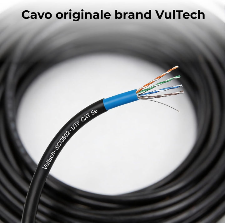 VulTech SC13802-305 Spule Lan Cat 5e UTP 305 Meter 24AWG für den Aussenbereich Doppelmantel PE+LSZH
