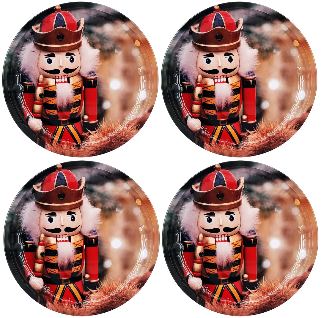 My-goodbuy24 Weihnachtsteller aus Metall - 4 Stück - Weihnachts- oder Nikolaus-Teller mit verschiede