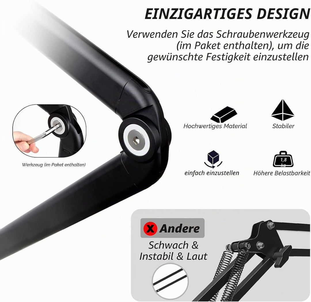 SUNMON Mikrofonständer Mikrofonarm Kompatibel mit HyperX QuadCast, 360° Drehbarer Mikrofonständer, M