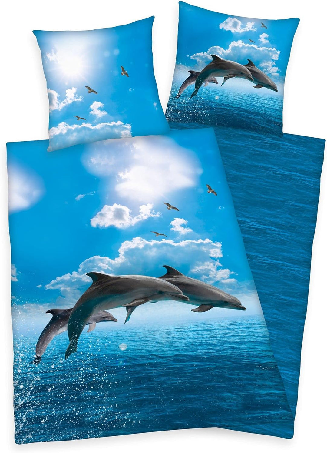 Klaus Herding GmbH Delphin Bettwäsche Set Delfin 2tlg. 135x200 cm 100% Baumwolle