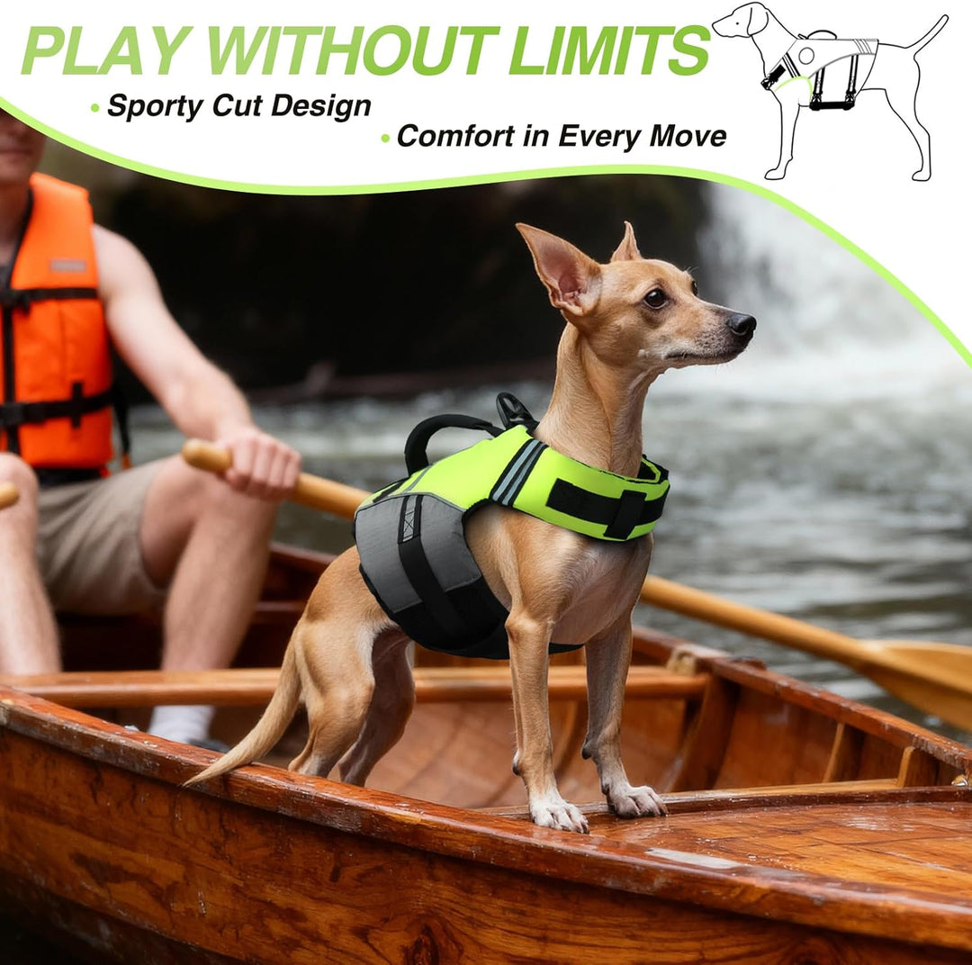 VIVAGLORY Sports Style Schwimmweste Hund, Hundeschwimmweste für Bootfahren, Auftrieb & Schwimmhilfe,