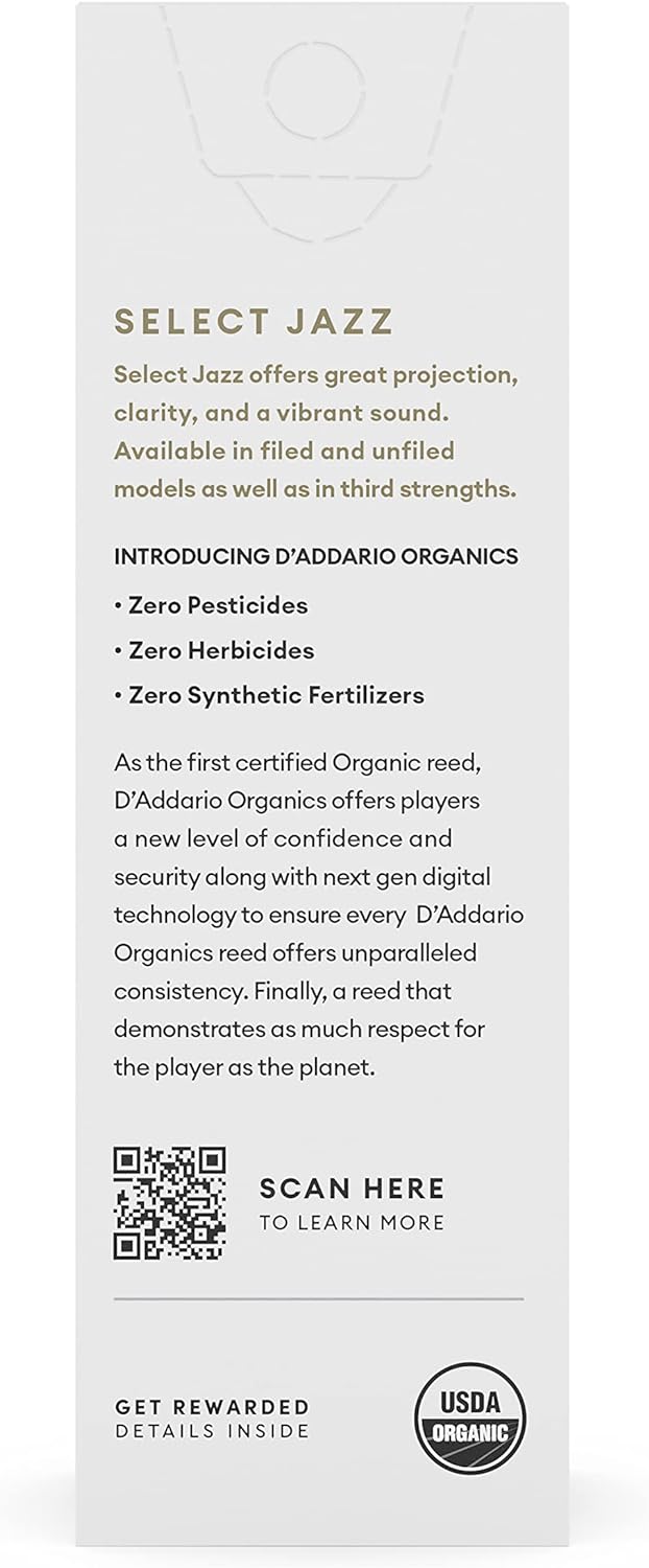 D'Addario Organisch Select Jazz Filed Tenor Saxophon-Stimmzungen - Saxophonrohre - Das erste und ein