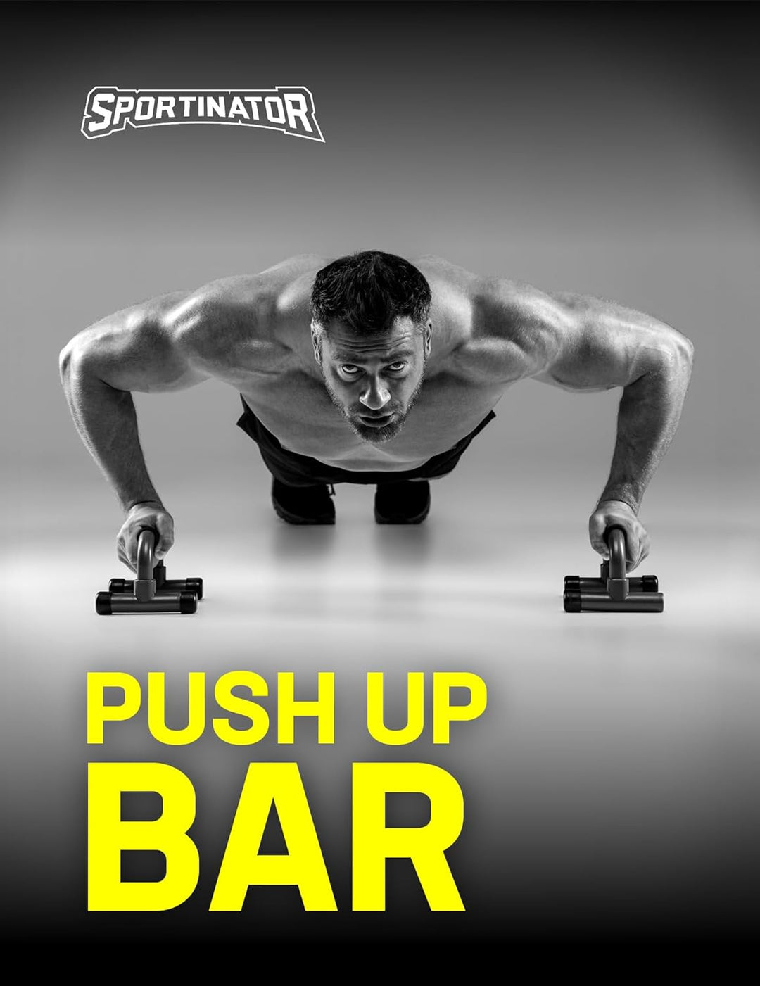 SPORTINATOR® robuste Push Up Bar gepolsterten, handgelenkschonende Liegestützgriffe 2er-Set zum Aufb