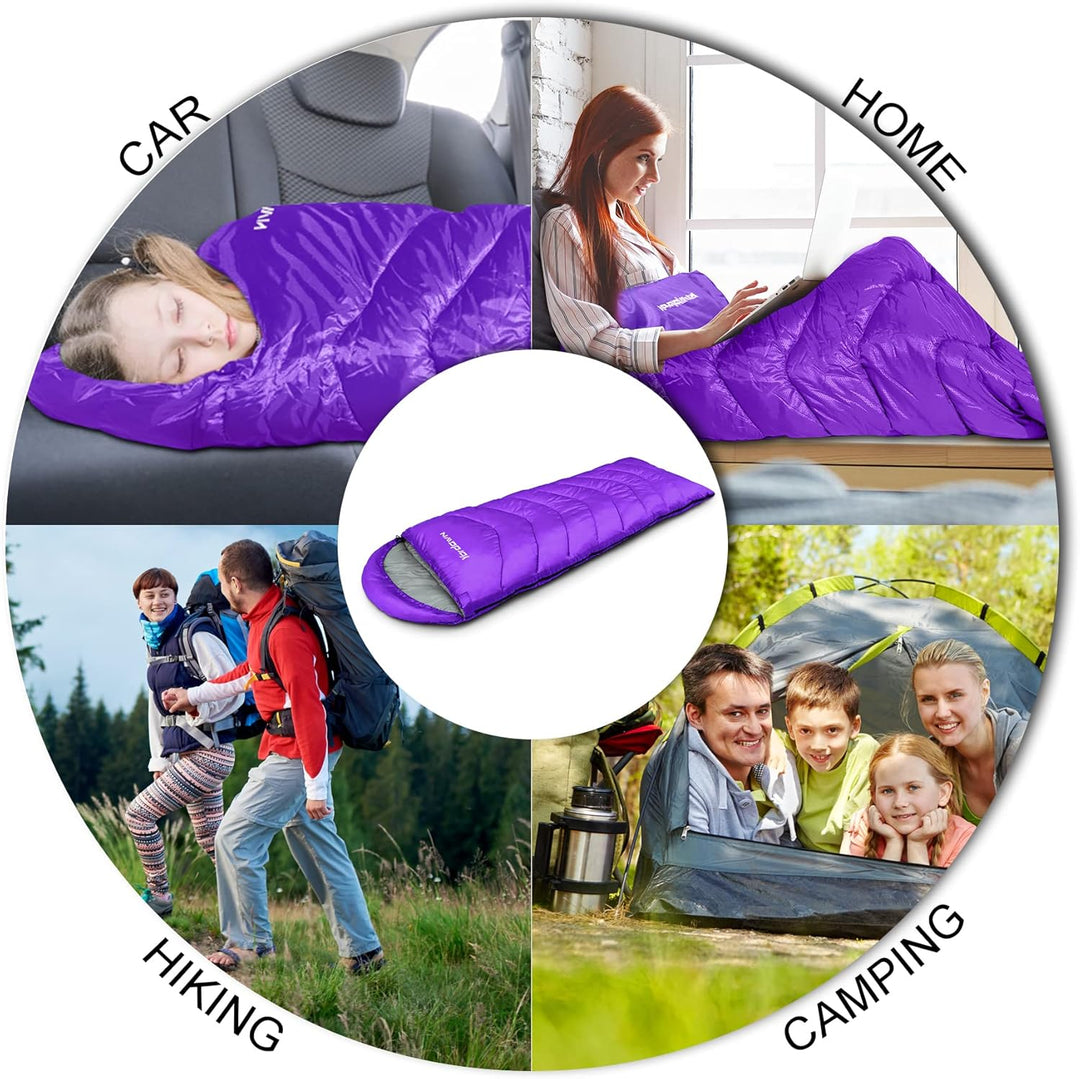 Schlafsack Outdoor Camping für Erwachsene Kinder, Schlafsäcke Sommer Winter 3-4 Jahreszeiten, Decken