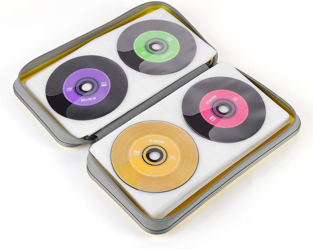 alavisxf xx CD Tasche, 96 CD/DVD Tasche Hartplastik CD Taschen Aufbewahrung Schutzhülle DVD Lagerung