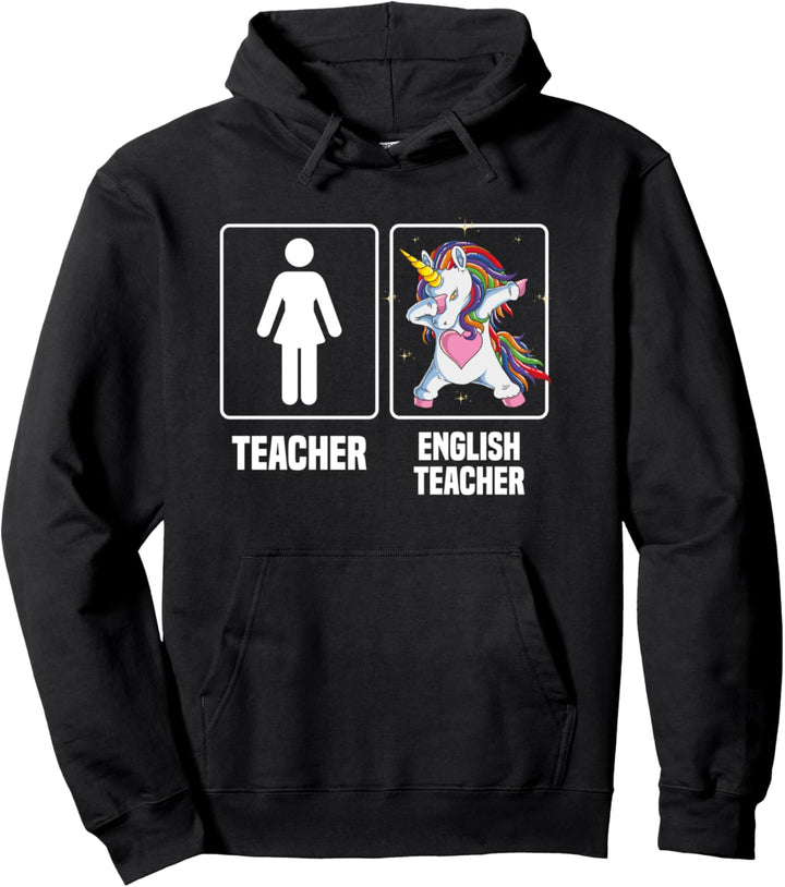 Lustiges Englisch-Lehrer, magisches Tupfen, Einhorn, Geschenk Pullover Hoodie