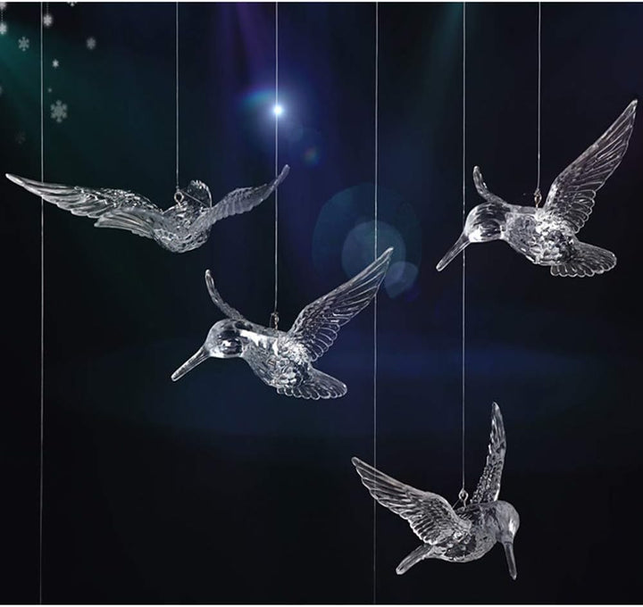 NUPTIO 50 Stück Vogel Dekorationen Glas Hängende Ornamente für Ostern Baum, Weihnachten und Saisonal