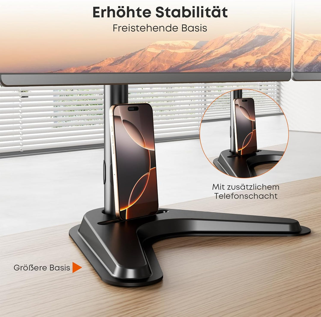 Putorsen Monitorhalterung für 3 Monitore bis 27 Zoll - Schwere, voll verstellbare Tischhalterung mit