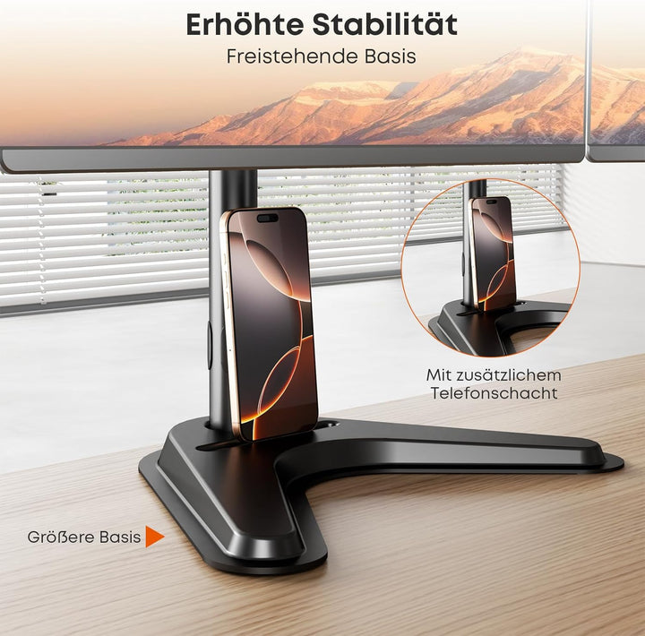 Putorsen Monitorhalterung für 3 Monitore bis 27 Zoll - Schwere, voll verstellbare Tischhalterung mit