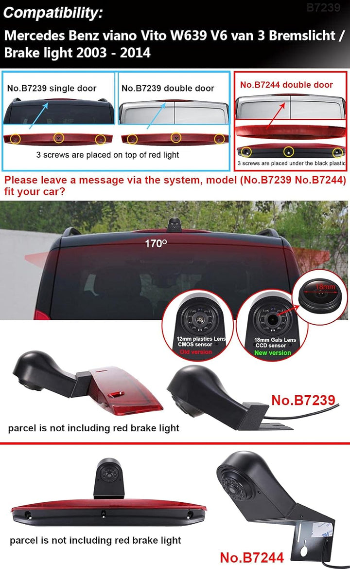 1280 x 720 Pixels 1000TV Lines Auto Top Mount Brake Bremsleuchte Kamera Bremslicht Rückfahrkamera Wa