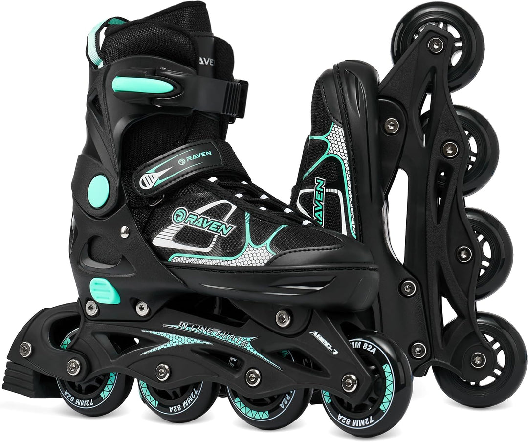 RAVEN Inline Skates Inliner für Kinder und Erwachsene OPTIONAL 2in1 mit Schlittschuhen verstellbar S