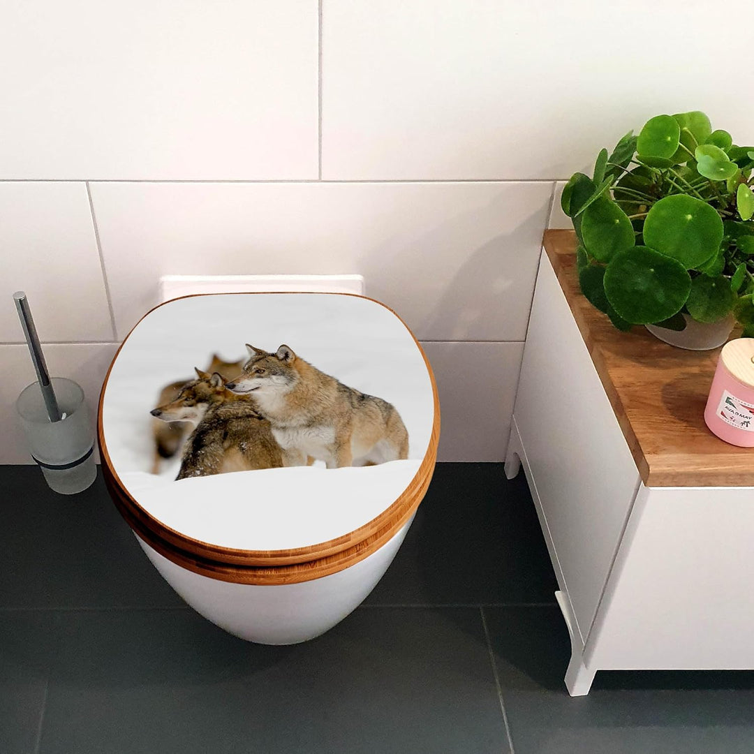 banjado Design WC Sitz Bambus Absenkautomatik 45,8x37,5cm - Toilettendeckel mit Absenkautomatik Holz