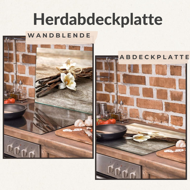TMK | Herdabdeckplatte 60x52 Einteilig Glas Elektroherd Induktion Herdschutz Spritzschutz Glasplatte