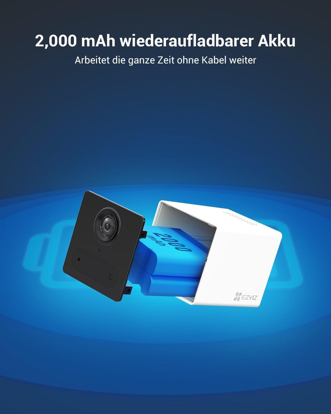 EZVIZ CB2 1080P Überwachungskamera, WLAN, für den Innenbereich, kabellos, mit Akku 2000 mAh, Babykam